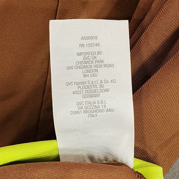 Attitudes by Renee 3X Women Brown Lime Green Peplum Hem Stretch Slinky Knit NEW - Picture 7 of 11